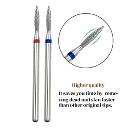Russian-style Pre-treatment Long Spindle-shaped Diamond Nail File for Removing Dead Skin and Cleaning Small Pockets, Diamond Dri