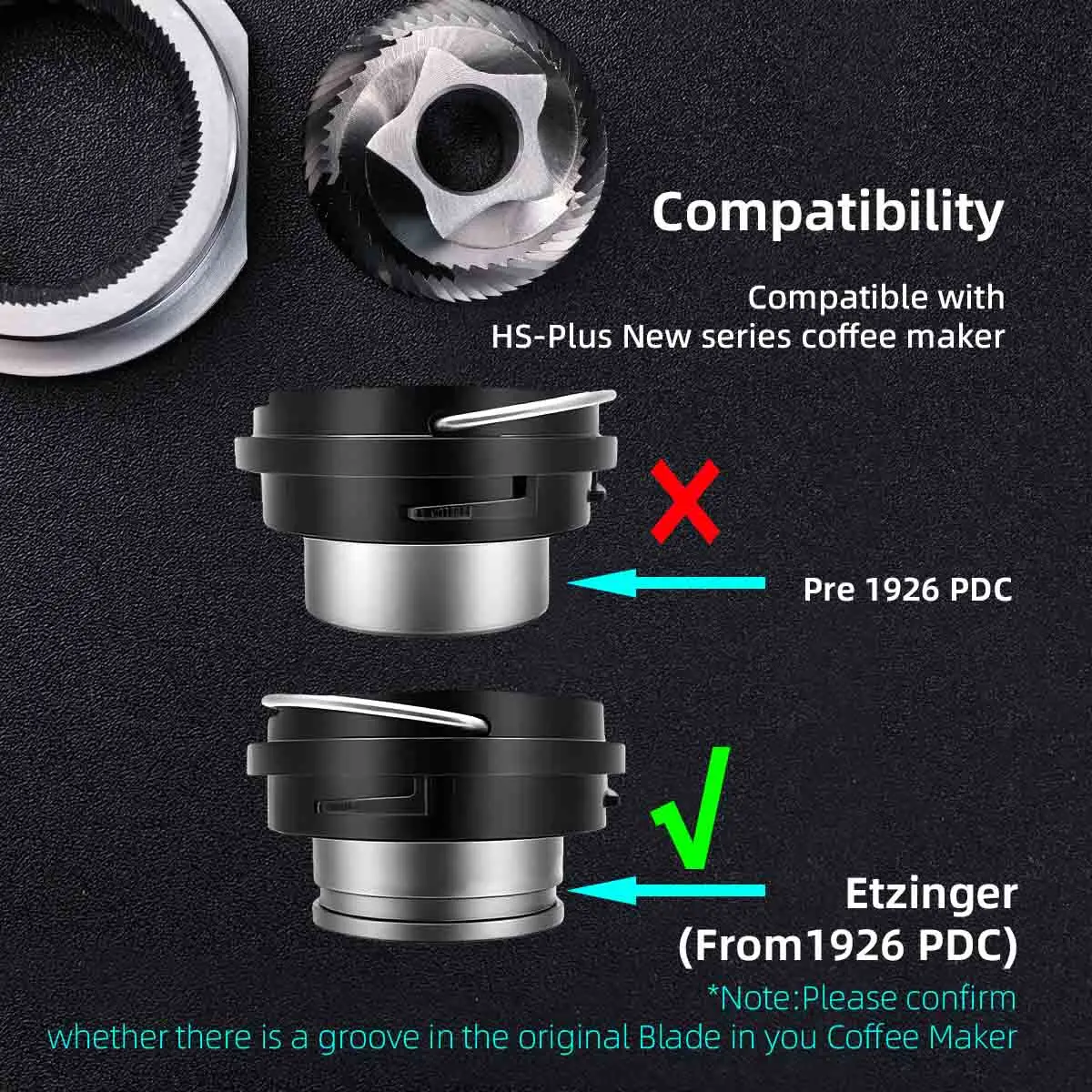 Conical Grinder Burr Set Replacement Compatible with HS-Plus New Series Barista Espresso Coffee Machines Grinders Grinder Burr O