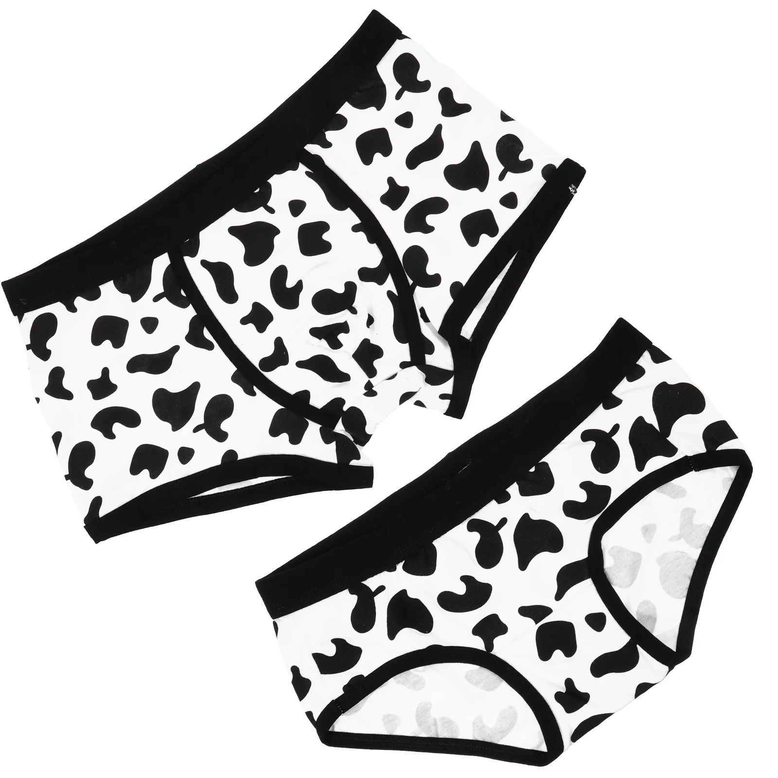 2 Pcs Cow Couple Panties for Couples Knickers The Household Pattern Briefs Cotton Man