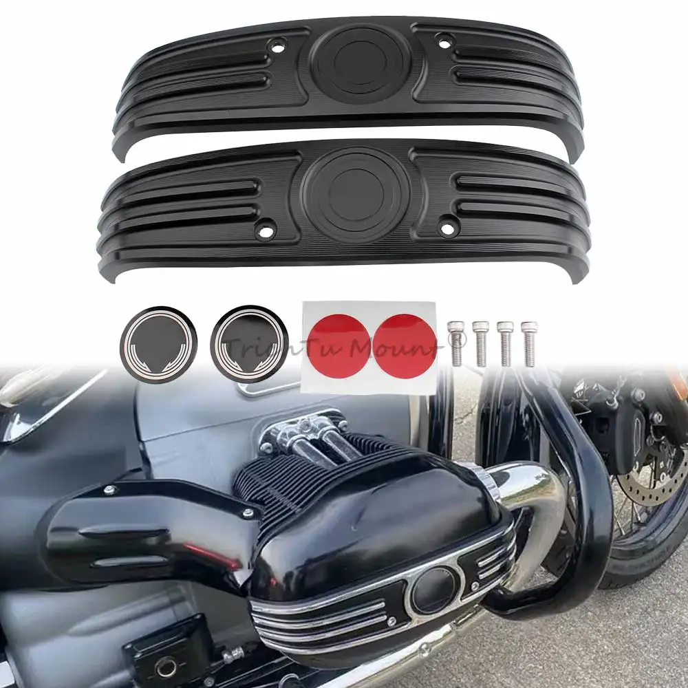 For BMW R18 100 Years/R18 Classic 2020-2024 Motorcycle Cylinder Head Protector Engine Housing Trim Cover Black Easy to Install