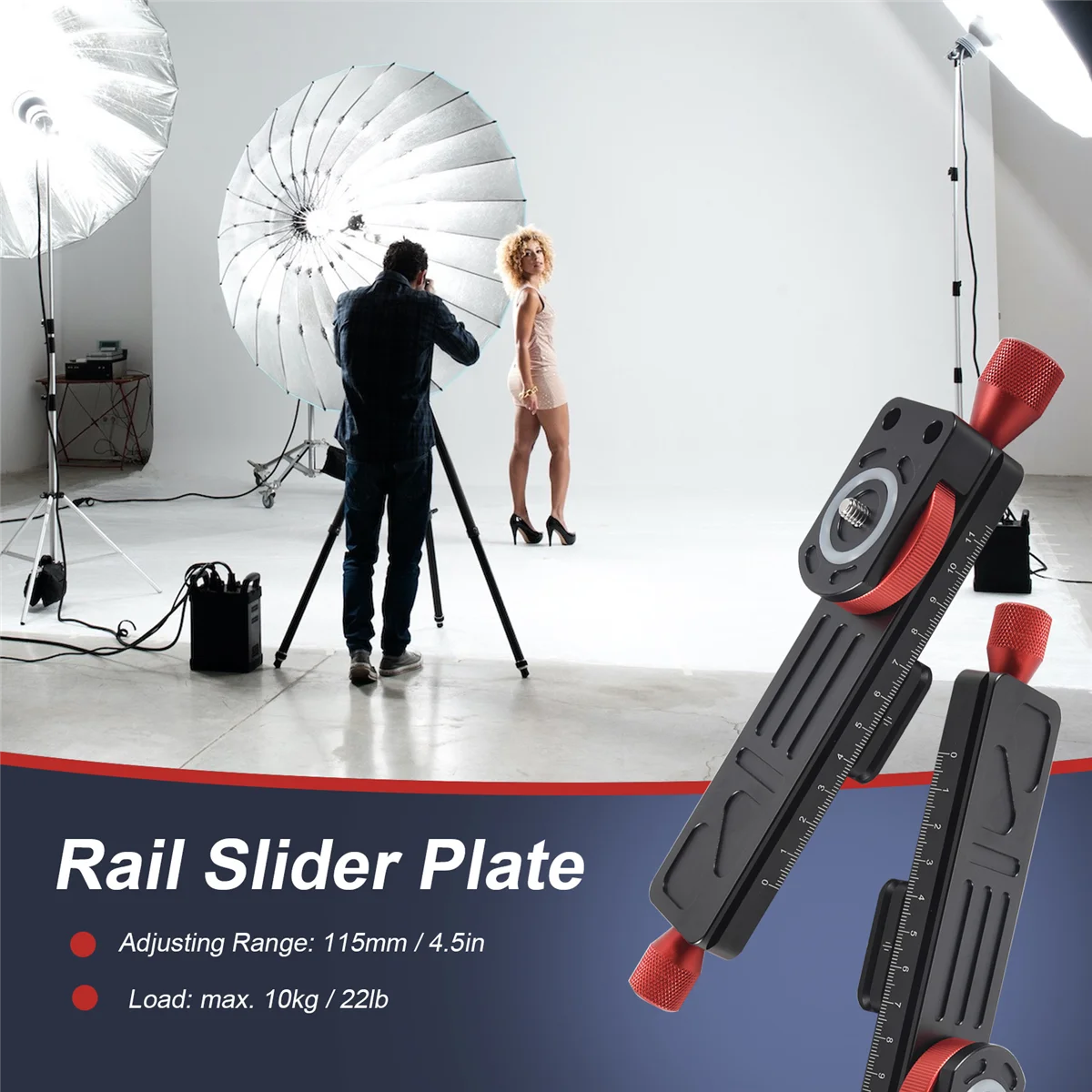 โลหะทั้งหมด Wormdrive Macro Rail Fine Focus Focusing Arca / Lever Clamp Compatible