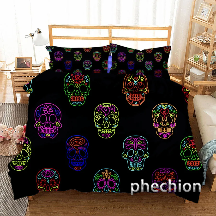 Digital Skull 3D Print Bedding Set Duvet Covers Pillowcases One Piece Comforter Bedding Sets Bedclothes K350