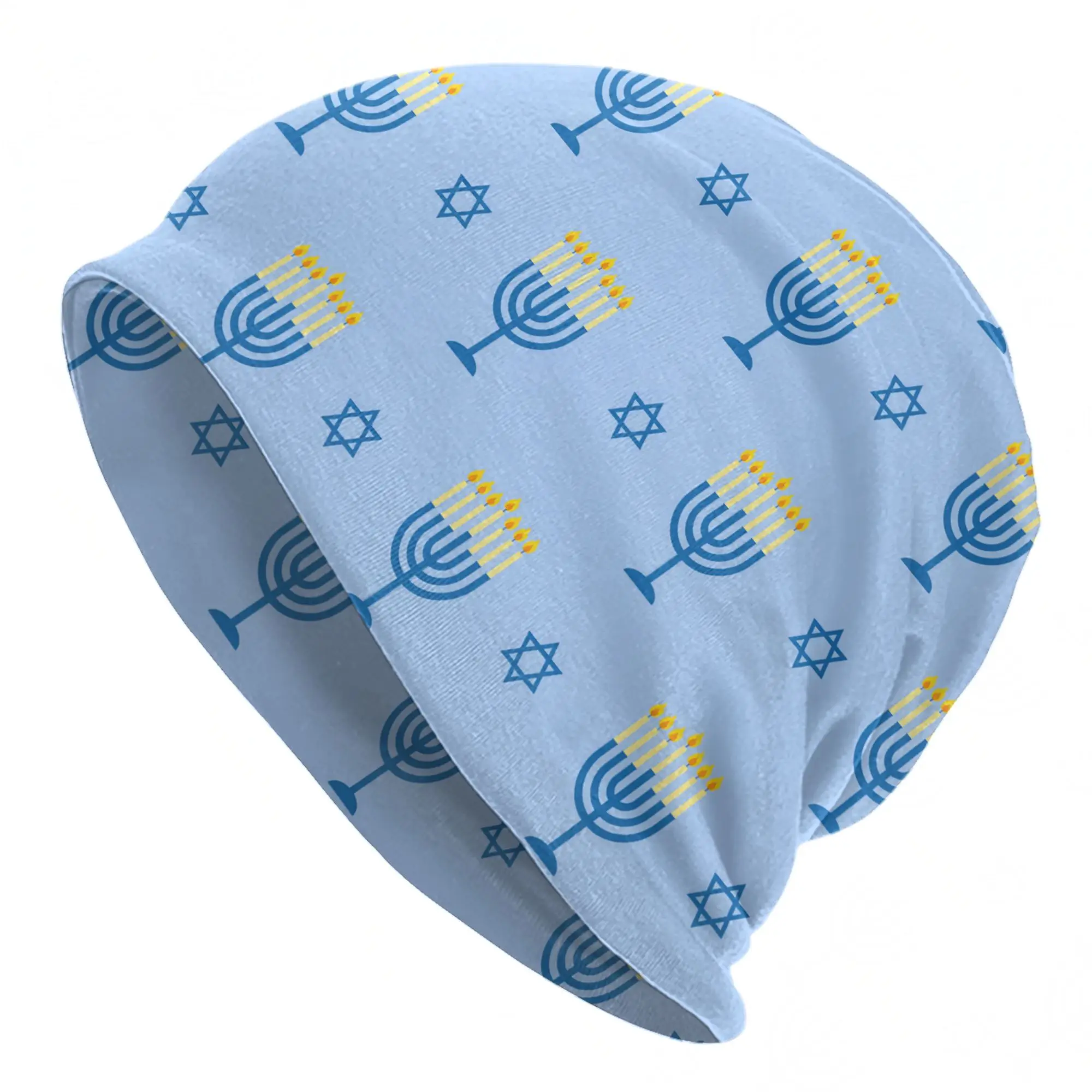 Hanukkah Chanukah Caps Star of David Menorah Autumn Winter Street Skullies Beanies Hats Spring Warm Multifunction Bonnet Hats