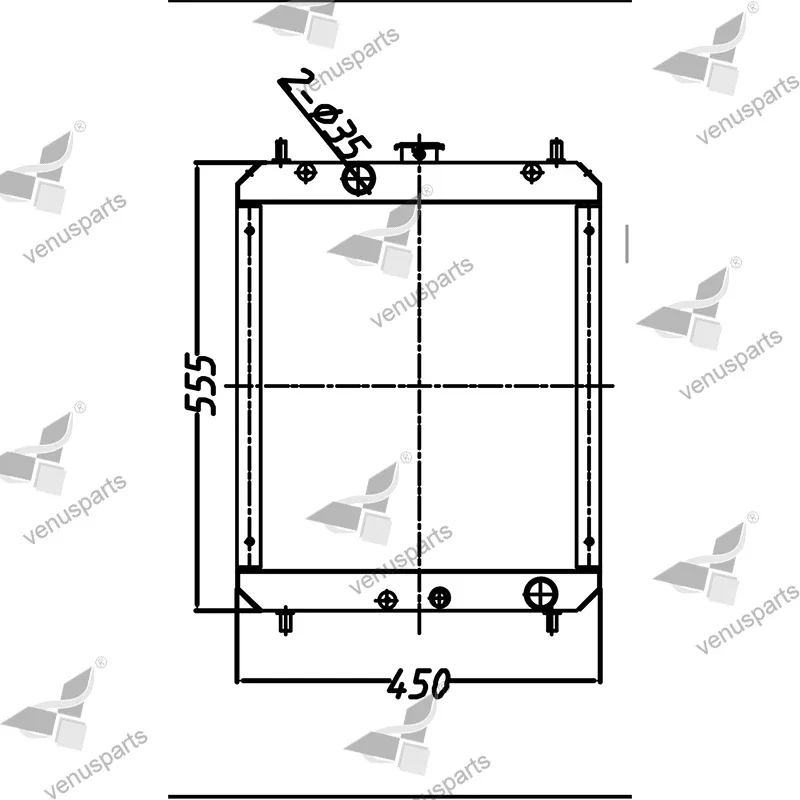 4616078 Radiator for Hitachi Excavator ZX40U-2 ZX50U-2 ZX55UR-2 ZX55UR-3