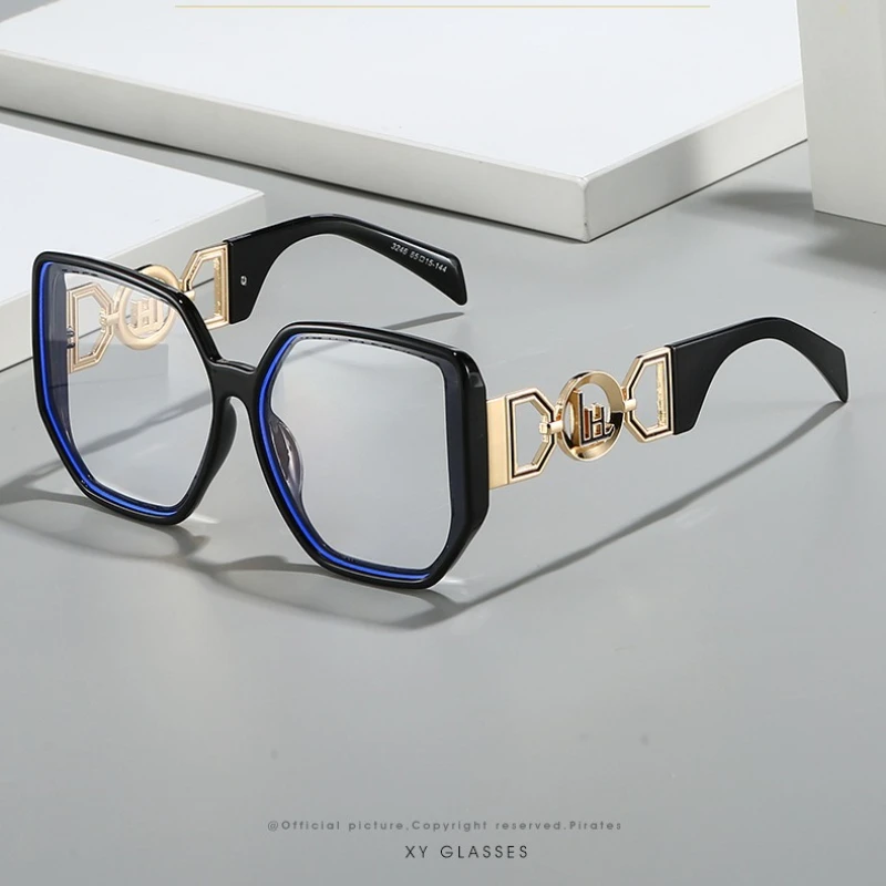 

2025 New Plain Fashion Trend Model Thin Flat Light Anti-blue Light Glasses Men Women Versatile High Sense BD Reading Mirror