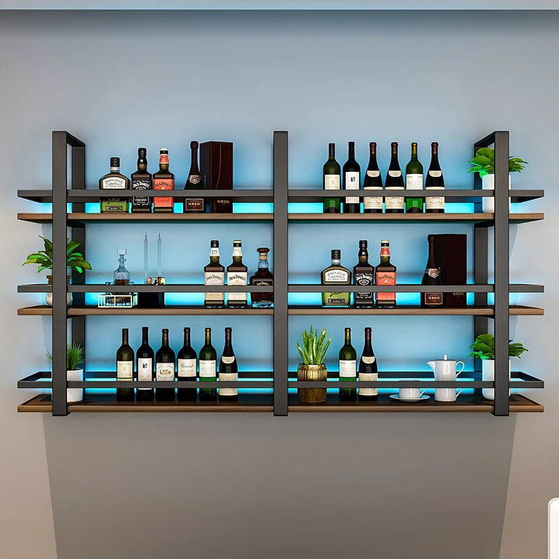 

Internet celebrity wrought iron wine rack wall-mounted wine rack wall-mounted display rack modern wine cabinet wall-mounted red