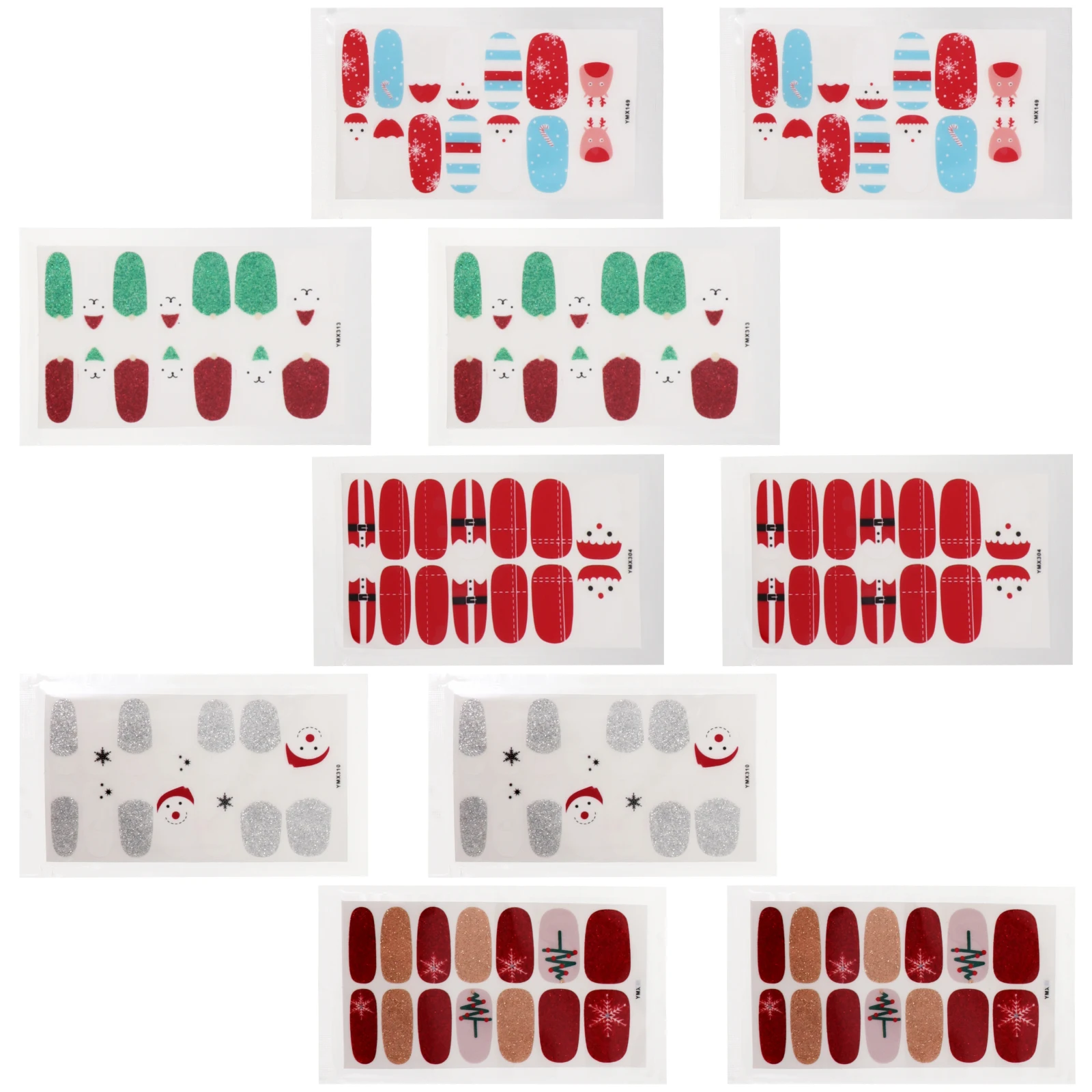 

10pcs Christmas Stickers Art Decals Wraps For Women Men Winter Holiday Home Xmas Nail Stickers Decoration