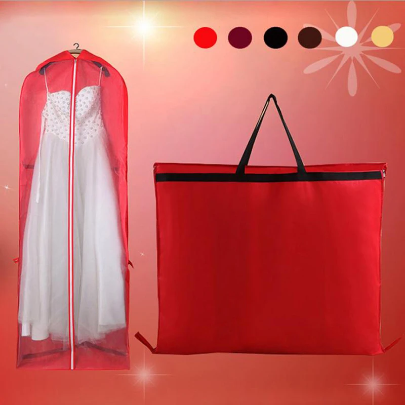 Wedding Dress Dust Cover Gown Dustproof Cover Foldable Clothes Storage Bags