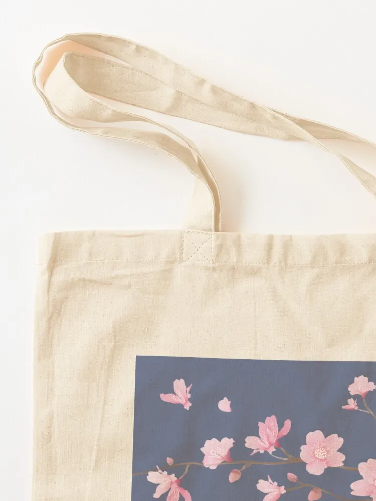 Cherry Blossom flower plant - Denim blue Tote Bag sac pour femme Big bag canvas tote Candy bags