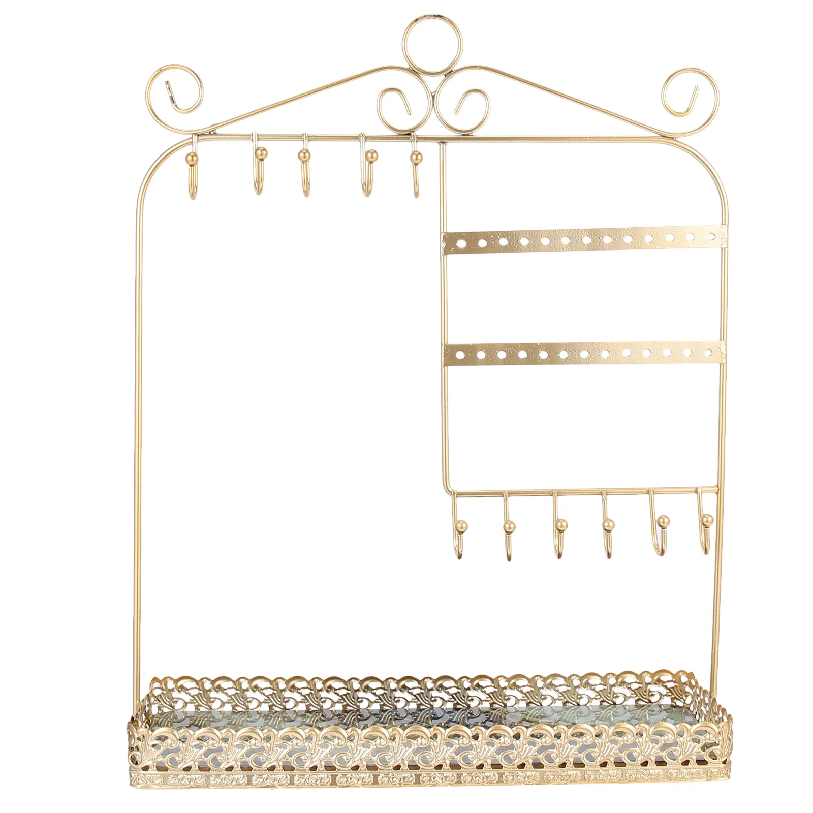

Gold Jewelry Display Rack Unique Iron Crafts Desktop Stand Earring Organizer Home Storage Holder Decorative Rack
