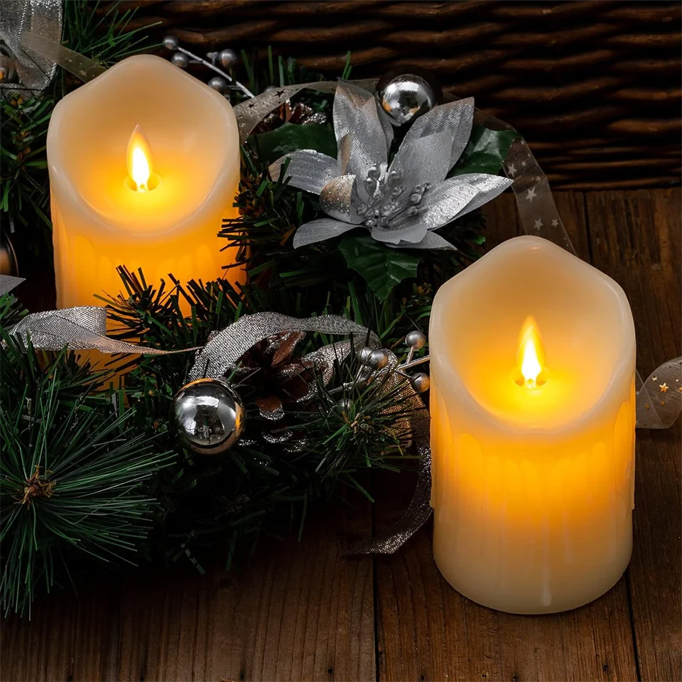 شمعة إلكترونية عديمة اللهب مع جهاز تحكم عن بعد ، شمعة ديكور ، مناسبة لعيد الميلاد ، حفلة عيد الميلاد ، حفل الزفاف ، يمكن استخدامها #1