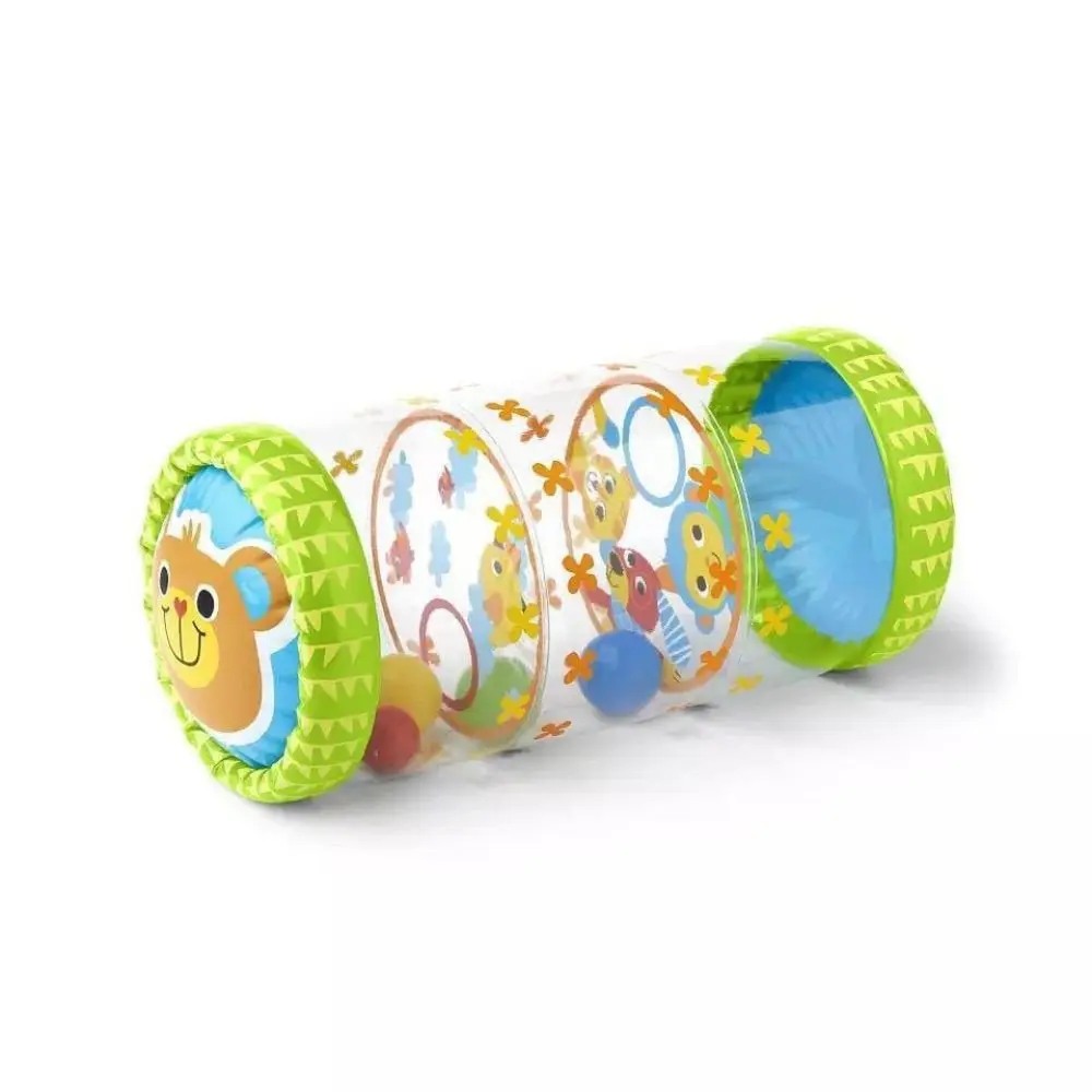 Developmental Activity Toy Crawling Roller with Ball Rattle Babies Development Inflatable Walker Cartoon PVC Crawling