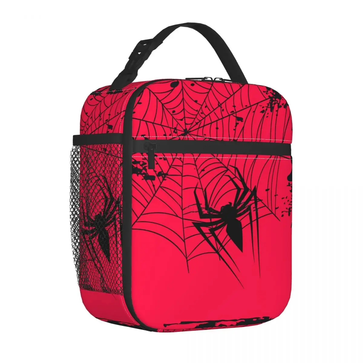 Custom Retro Spider Cobweb Lunch Bag Cooler Warm Insulated Lunch Box for Women Kids School Food Portable Tote Bags