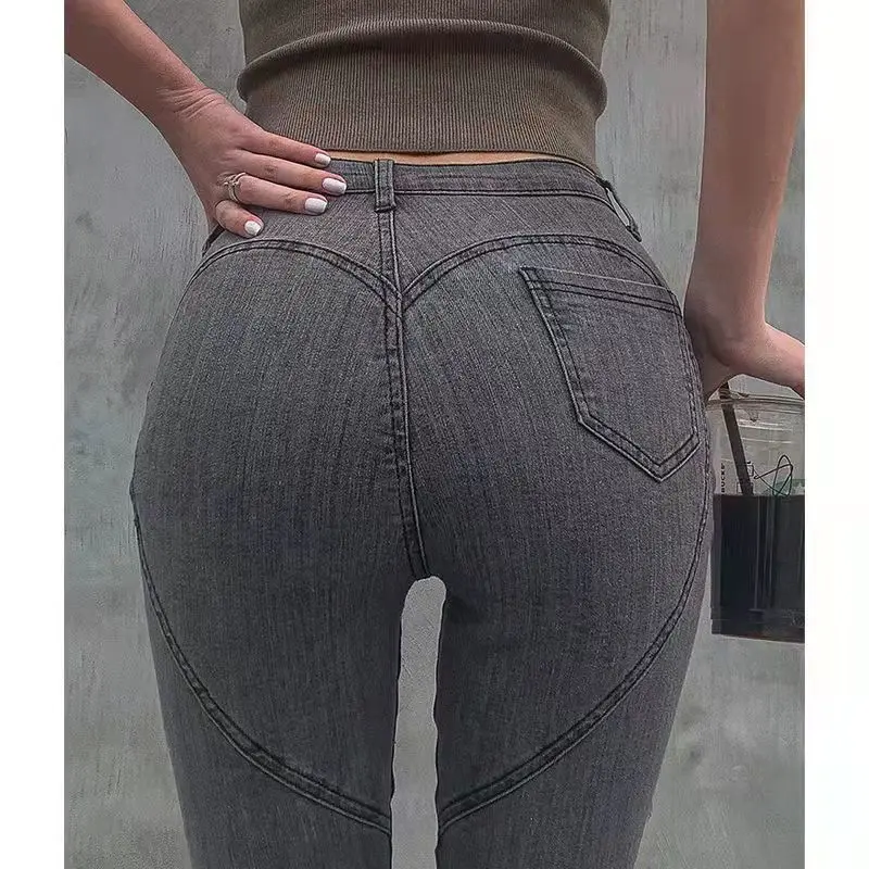 Outdoor Open Crotch Sex Pants Exotic Hotpants Women Boyfriend Ripped Jeans Peach Hip Denim Y2k Trousers Couple Casual Streetwear
