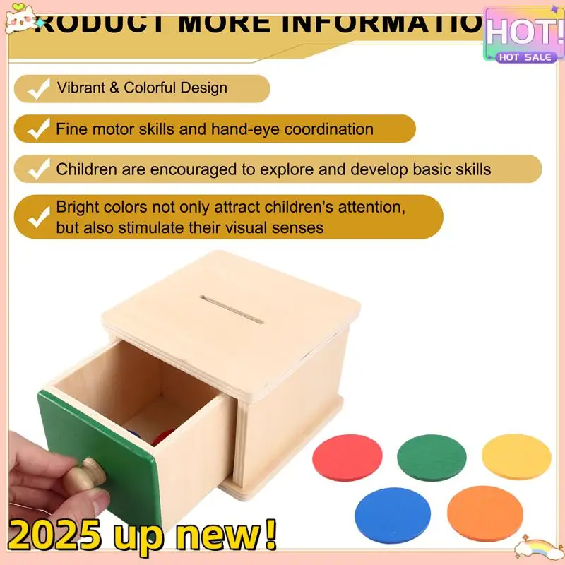 

Stylish-Montessori Kids Wooden Coin Box Drawer Game Color Coin Box Drawer Game Skills Trainin Early Education