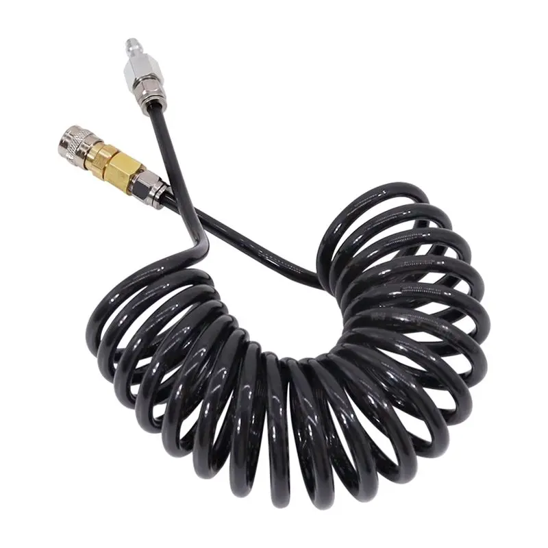 ABSE-6Mm Low Pressure Coil Hose With Foster Quick Release Coupling HPA Quick Disconnect Coupling Low Pressure Corrugated Hose