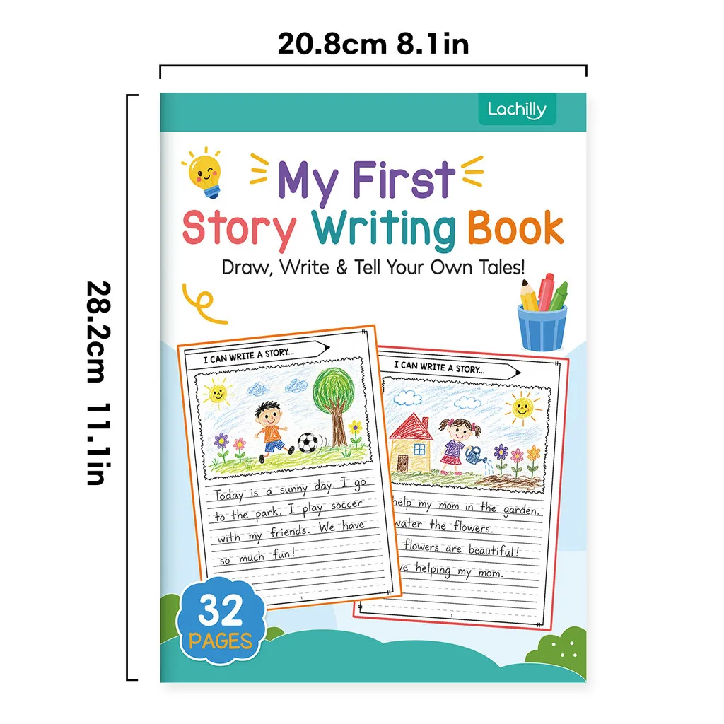 32 Pages I Can Write A Story Workbook for Kids Writing & Drawing Sentences and Short Stories Daily Exercise Book Homework