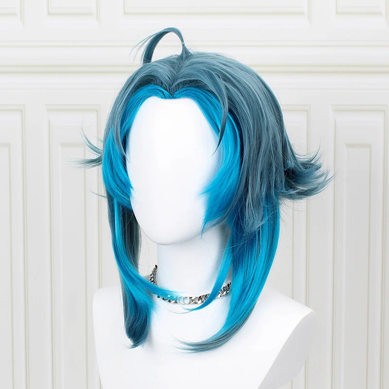 

Women Curly Long Hair Wig Light Blue Party Anime Full Wigs
