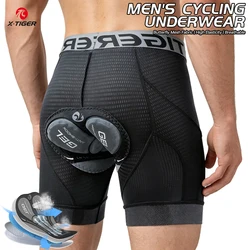 Pantaloncini intimo da ciclismo da uomo X-TIGER pantaloncini sportivi imbottiti 5D da bicicletta da bicicletta con fodera MTB con impugnature antiscivolo