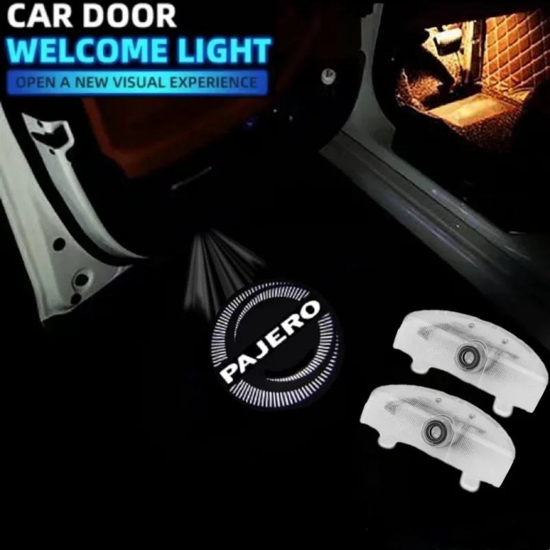 

LED Car Door Welcome Light Ghost Shadow Warning Courtesy Lamp Accessories For MITSUBISHI Pajero 2008-2021 2022 Car Accessories