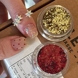Dark Red Mini Star Love Glitter Nail Accessories Shiny Handmade DIY Wearable Nail Decoration Accessories