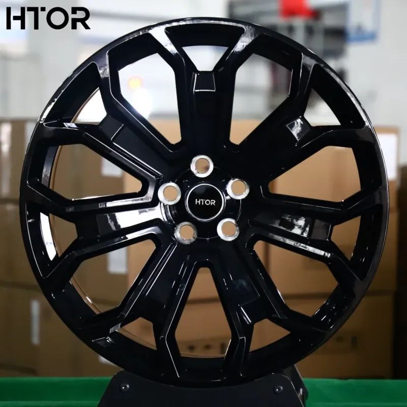 HTOR Custom Car Rims18 19 20 21Inch 5x108 5x120 Gloss Black Aluminium Alloy Wheels for Defender LRX Freelander Evoque