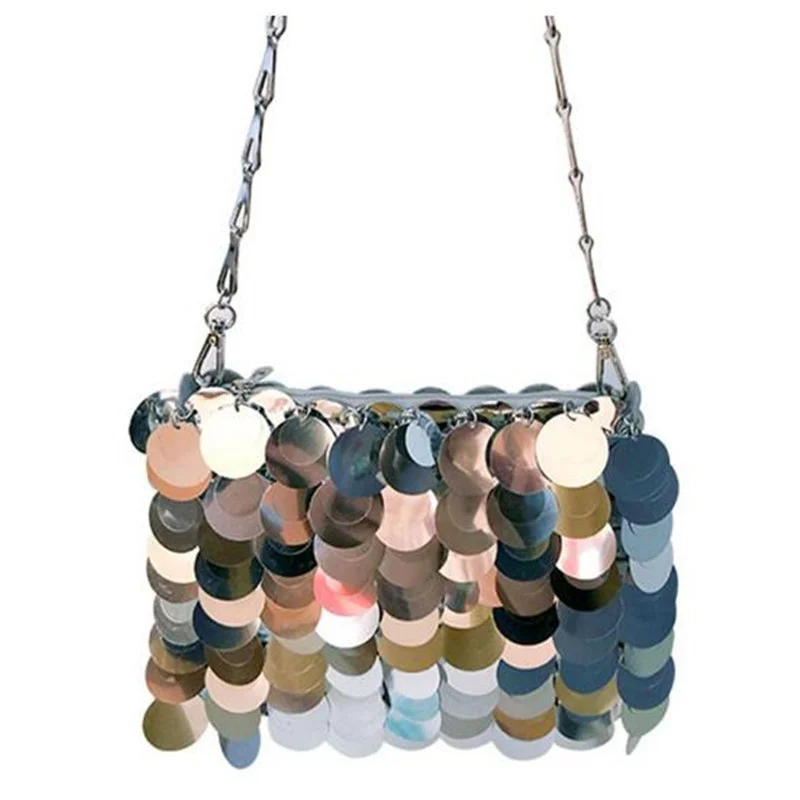 

Korean version of the new silver sequin hand-hung ring mobile phone bag casual single shoulder crossbody fashion