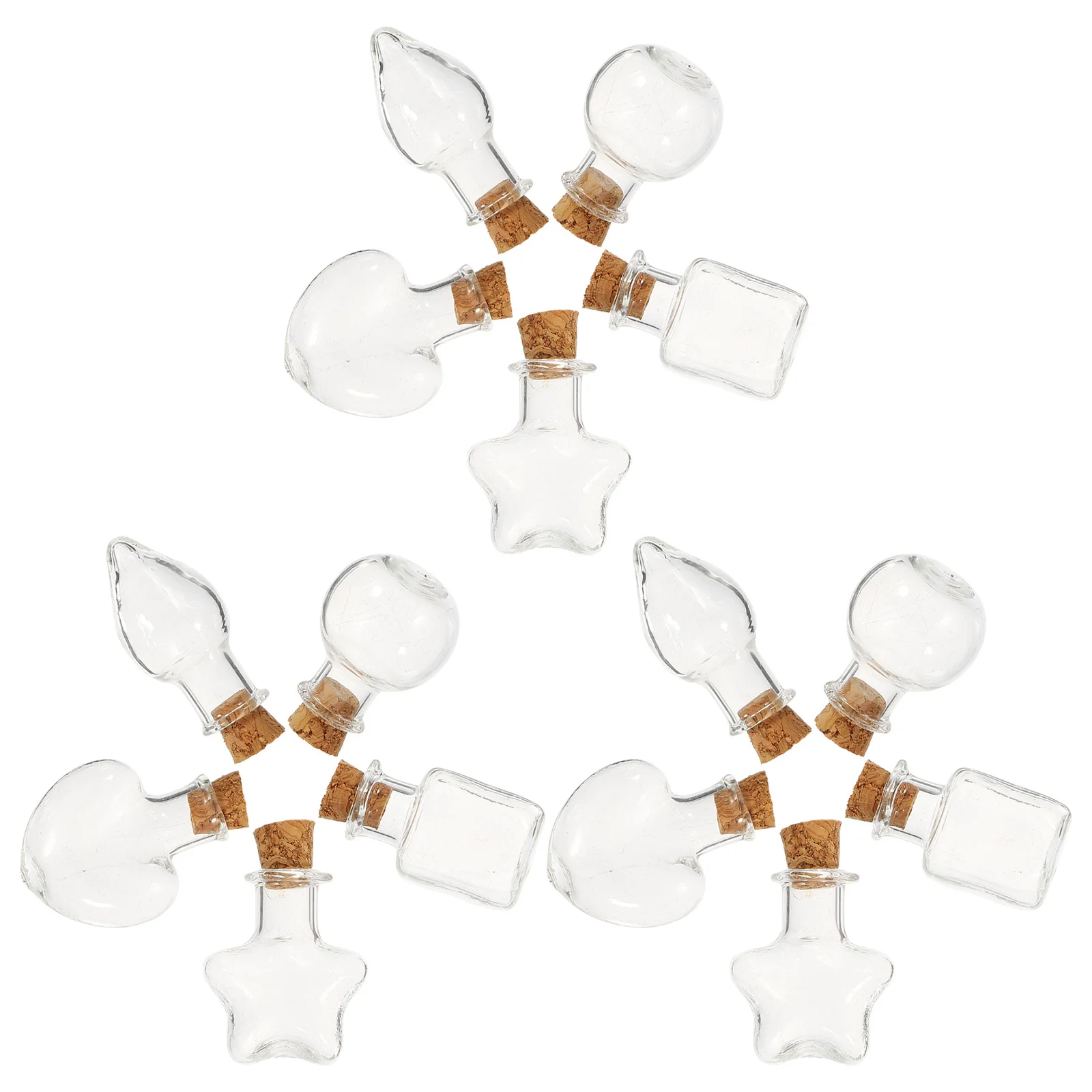 

15Pcs Glass Wish Bottles Decorative Mini Bottles Multi-Purpose Cork Stoppers DIY Lovely Pendants Mini Drift Bottle