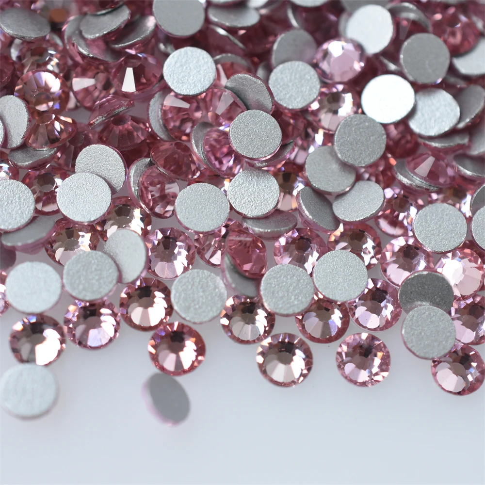 SWAGPICK SS4-40 Glass Light Pink Crystal Flatback Non HotFix Rhinestones Stone Charm Nail Art Decorations DIY Jewelry Accessory