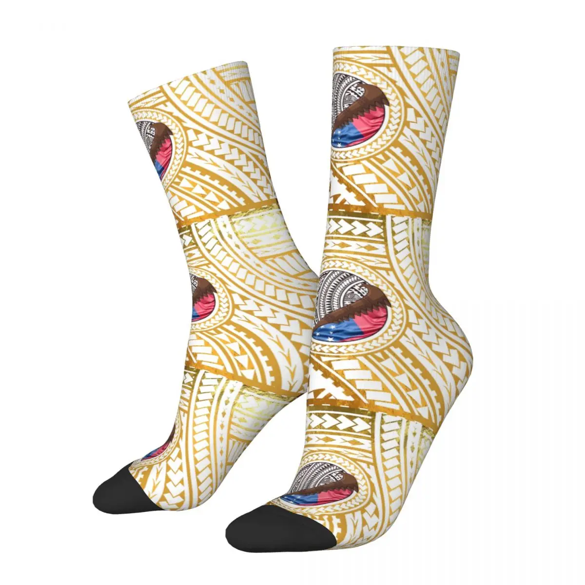 Calcetines de compresión para hombre y mujer, calcetín Unisex de estilo urbano samoano, Hip Hop, Vintage, NIFO, OTI, War Club, Foil Tatau, diseño Crazy