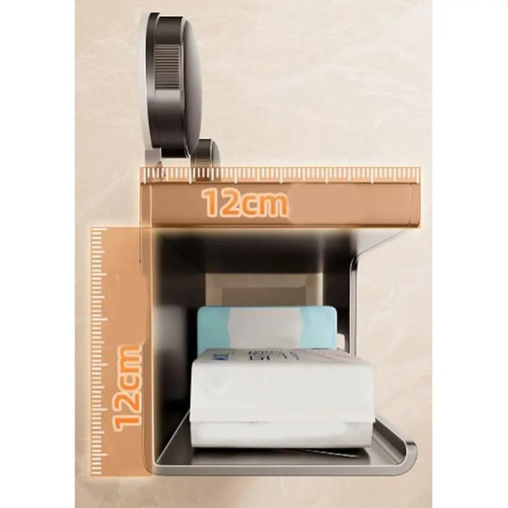 Steel Suction Cup Toilet Paper Holder Wall-Mounted Punch Free Roll Paper Storage Box Save Space Detachable Paper Towel Holder