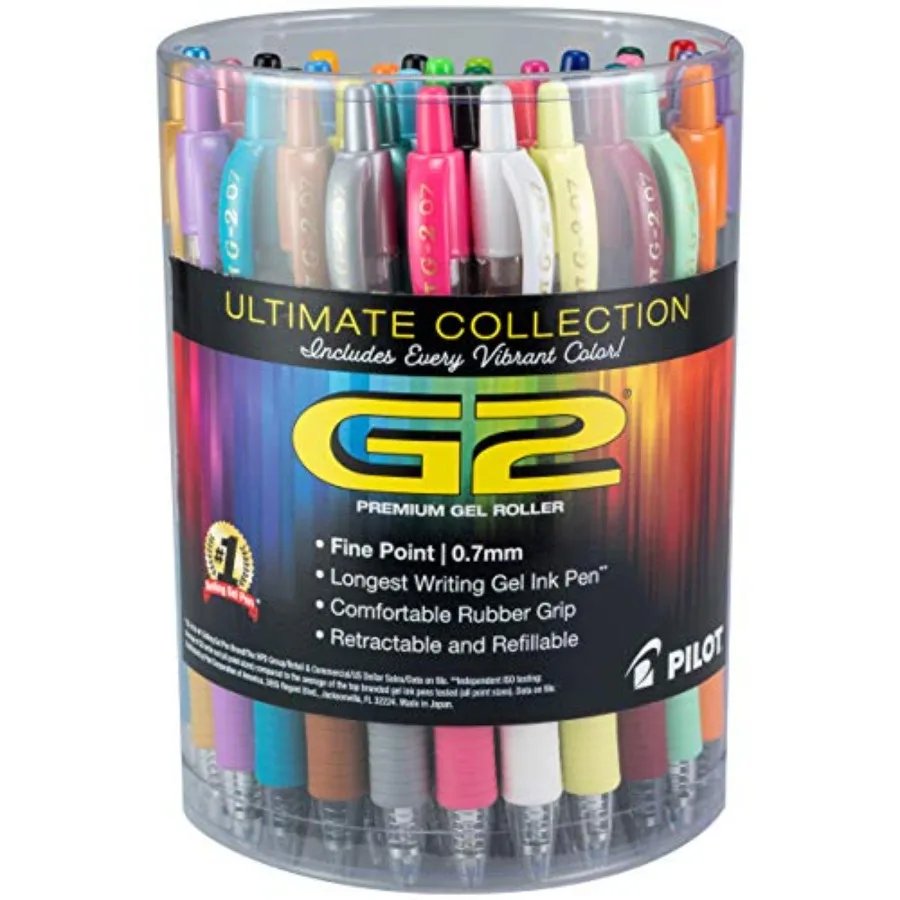 

G2 Premium Ultimate Collection Refillable and Retractable Rolling Ball Gel Pens Fine Point Assorted Color Inks 36-Pack Tub 1455