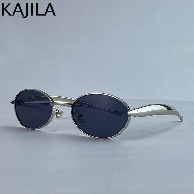 Ovale Punk-Sonnenbrille mit kleinem Rahmen für Damen, 2025, Luxusmarke, Vintage-Stil, Metall, Fahren, Sonnenbrille für Damen, Mode, Retro-Farbtöne, UV400 – Detail 1
