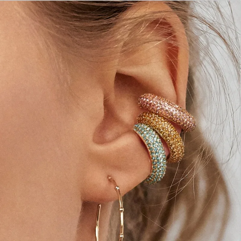 2026 New Fashion Pearl Ear Cuff Bohemia Stackable C Shaped CZ Rhinestone Small Earcuffs Clip Earrings for Women Wedding Jewelry