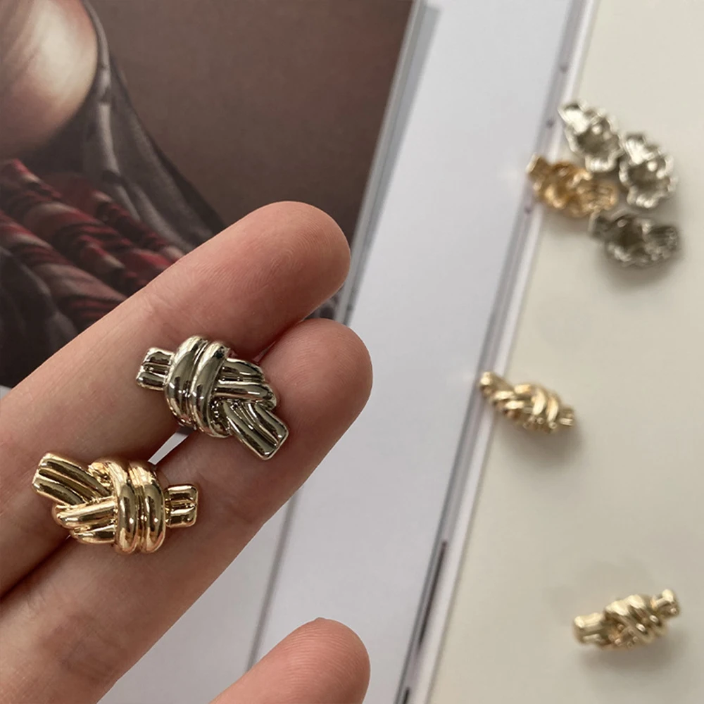 10pcs Retro Twist Knot Metal Buttons for Clothing, Crafting, DIY - 18mm Antique Gold/Silver Sewing Buttons Sewing Accessories 4