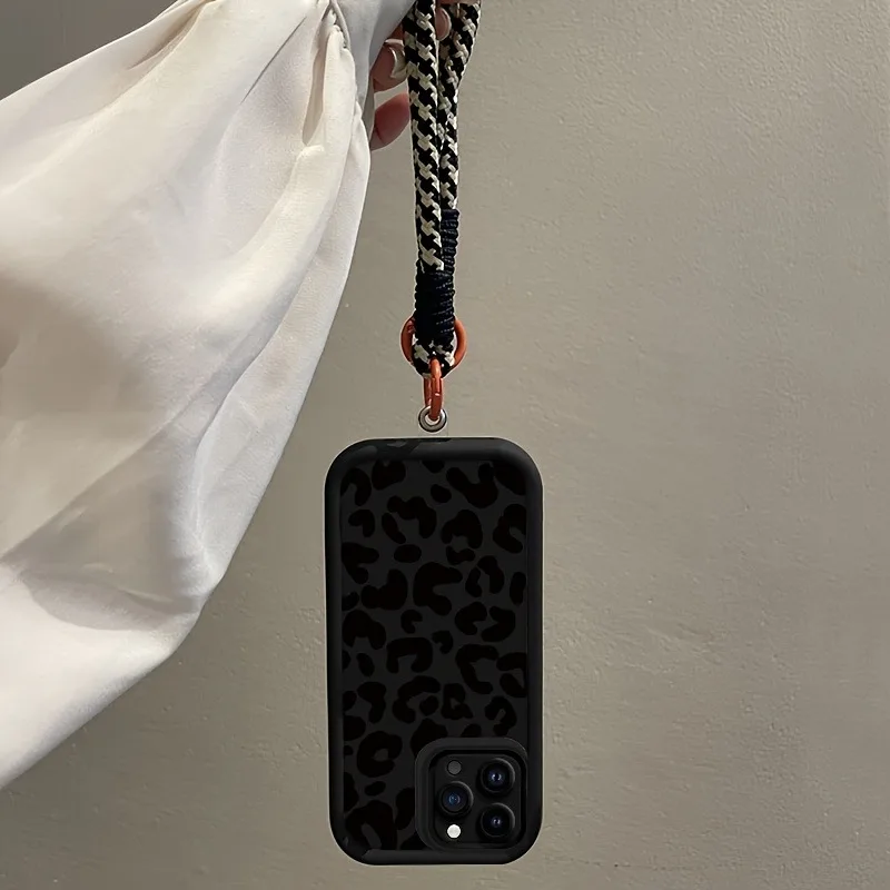 Luxury Leopard Print Hang Strap Phone Case for iPhone