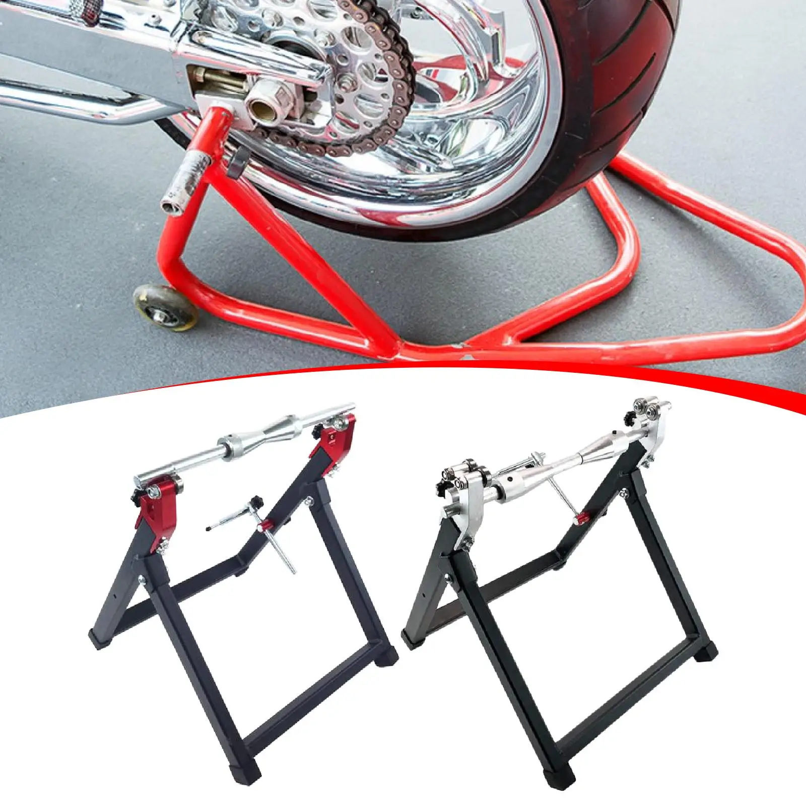 Foldable Metal Motorcycle Wheel Balancer Stand Tire Fitting Tool Kit for Accurate Wheel Alignment and Maintenance