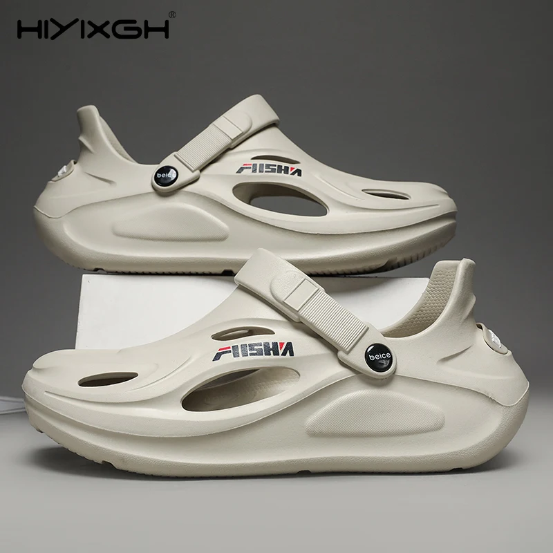 

Мужские летние сандалии на толстой подошве, противоскользящая обувь для воды из ЭВА, пляжная прогулочная обувь, нескользящая обувь для головы