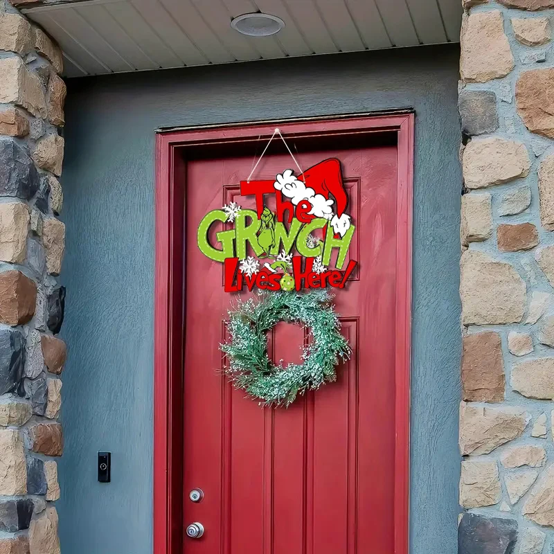 Wooden Christmas Welcome Holiday Door Sign Festive Indoor Hanging Decoration With Snowflakes For Holiday Parties Home Decor