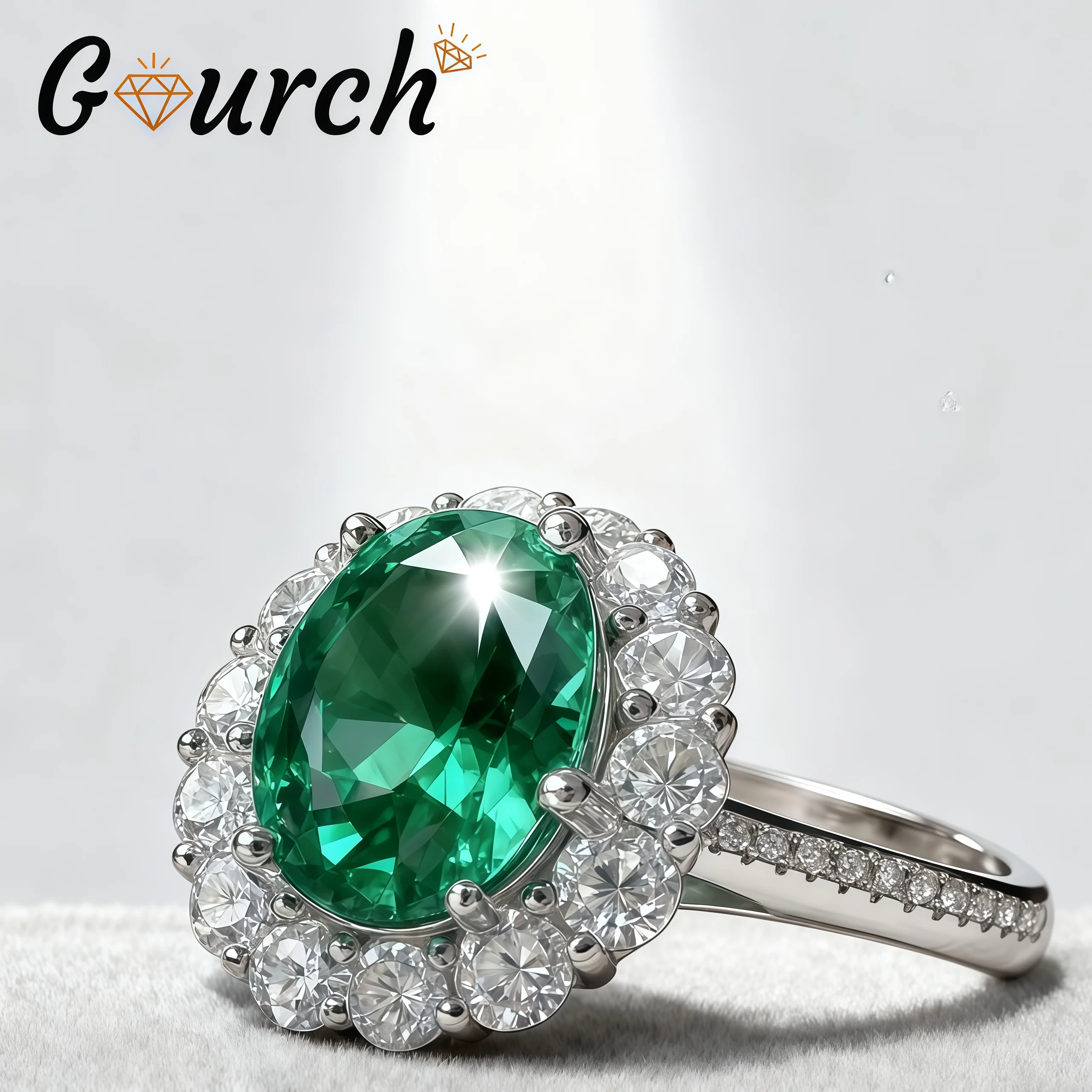 

Gourch 2.988CT Multicolor Gemstone Ring S925 Sterling Silver for Women Lab Created Diamond Engagement Wedding's Elegant Gift