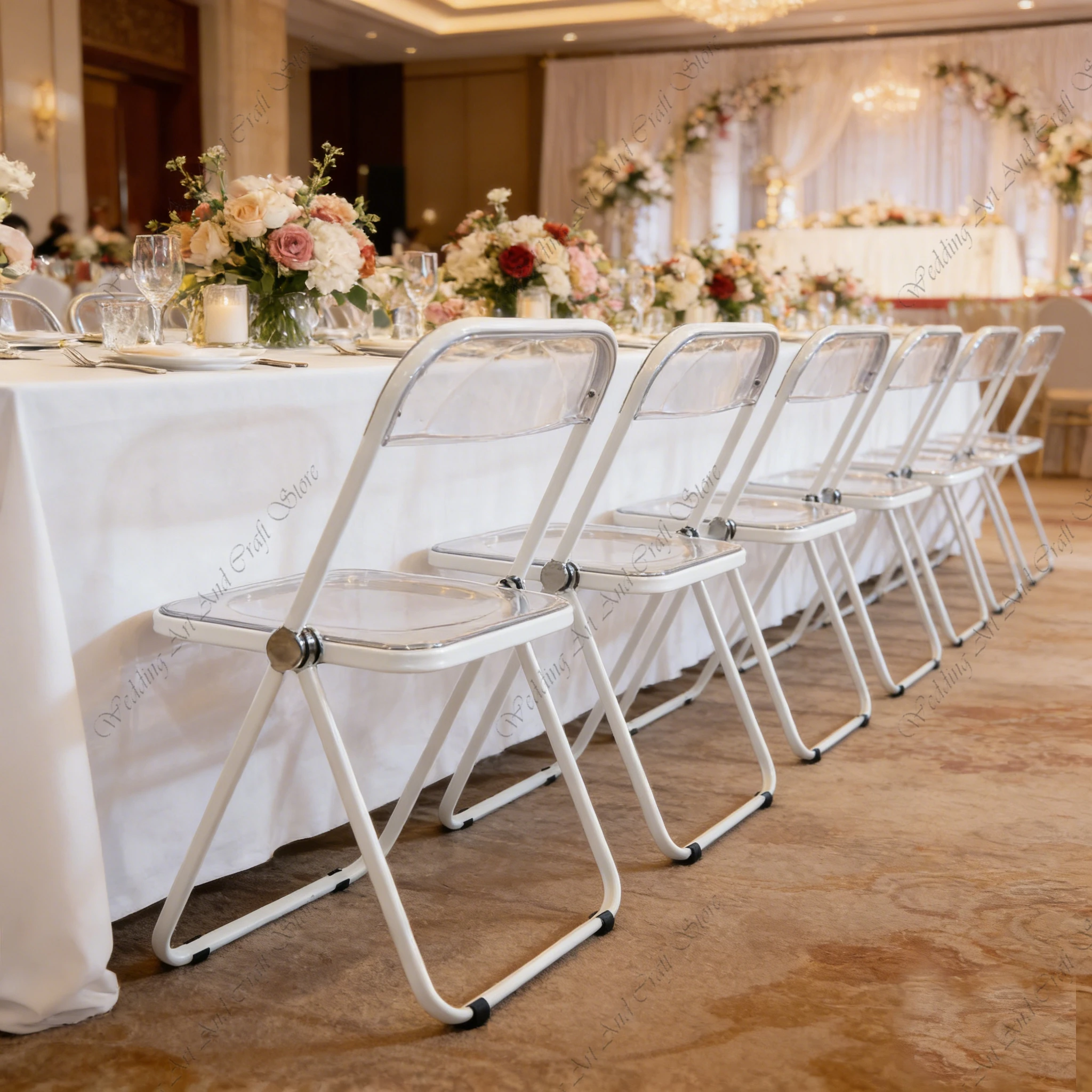 

56pcs f30 Wedding Banquet Hotel Restaurant Dining Garden Foldable Clear Plastic Transparent Acrylic Folding Wedding Chairs YY785
