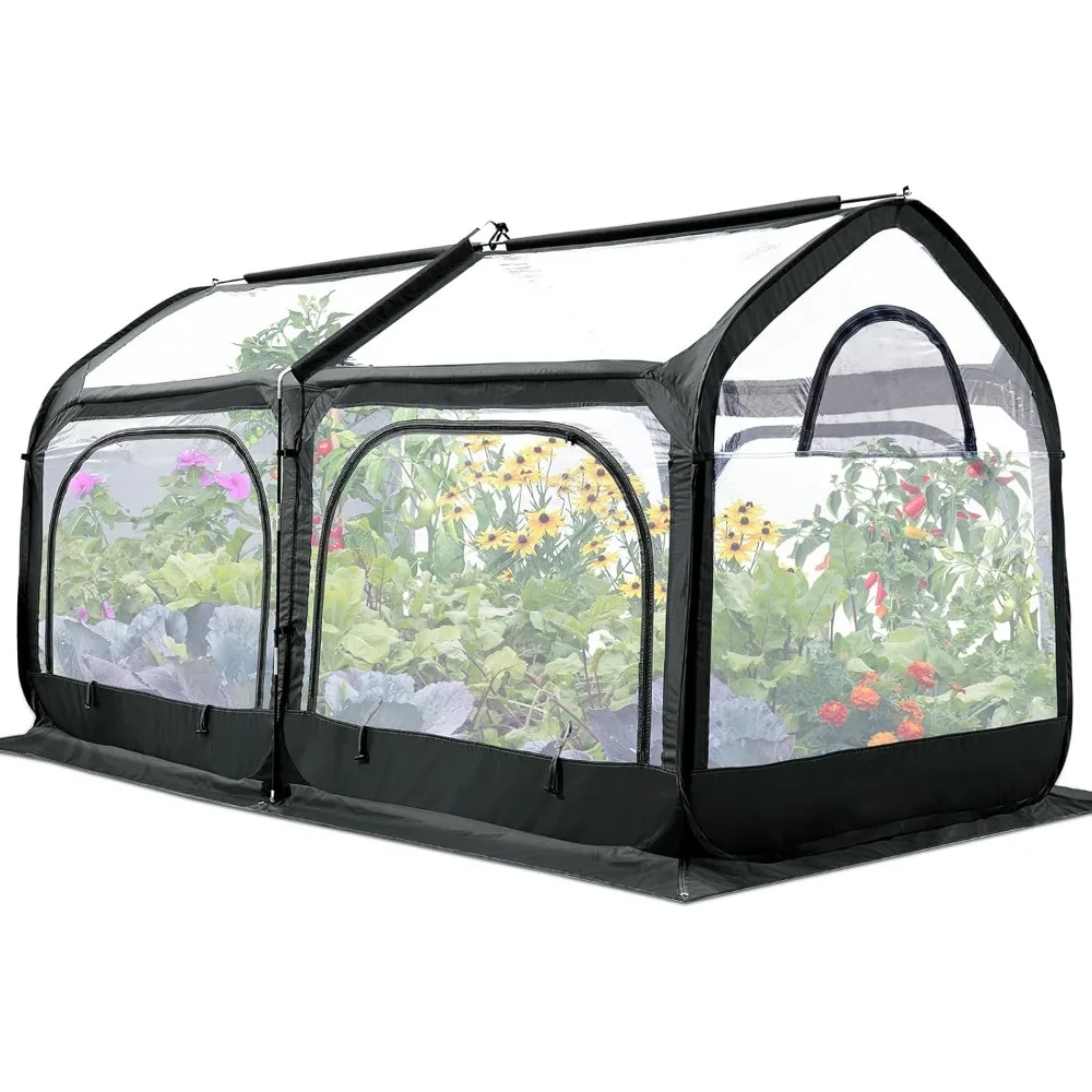 

Premium Greenhouse with Screen Window, Portable Fast-up Plant Greenhouses for Outdoors with Heavy Duty Pop-up Fiberglass Frame
