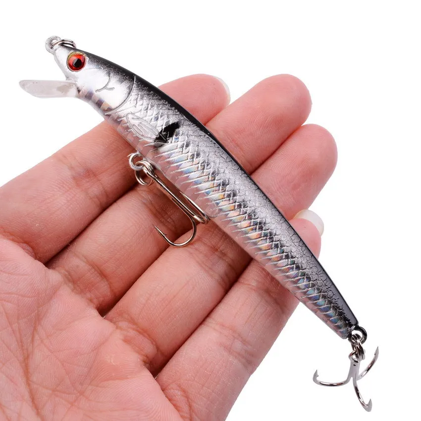 Juego de Señuelos de Pesca, cebo duro de 8,5g, 9,5 cm, Mini pececillo flotante, Crankbait loco, señuelos de manivela biónica Artificial, 8 unidades