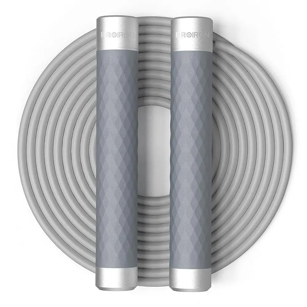 

Скакалка с двойным утяжелением 360 ° Шариковые подшипники с поворотным механизмом, не спутывающиеся, для двойного сжигания жира, с алюминиевой ручкой, усиленные