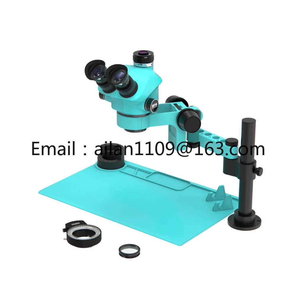 RF4 RF7050PRO FO19 Continuous Zoom 7X-50X Digital PCB Trinocular Microscope with Silicone Pad WF10X/22M 360 Degree Rotatable