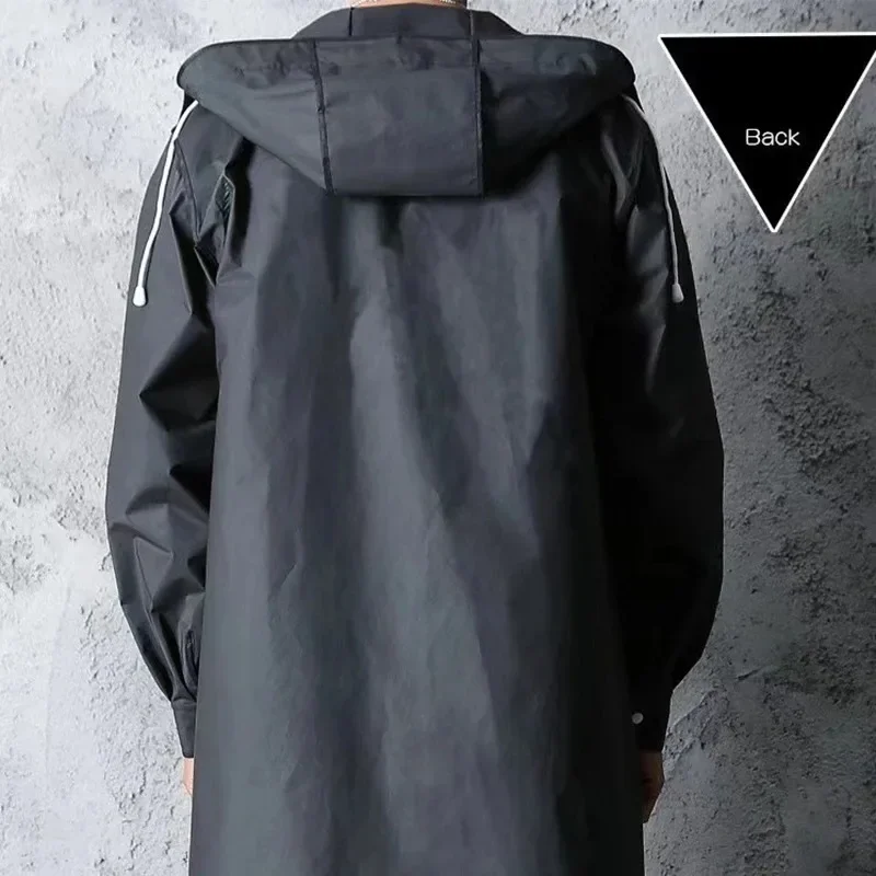 Black Adult Windbreaker Style Raincoat Waterproof Raincoat Man Rope Poncho Raincoats for Rain Umbrella Windproof Hood Biker Coat