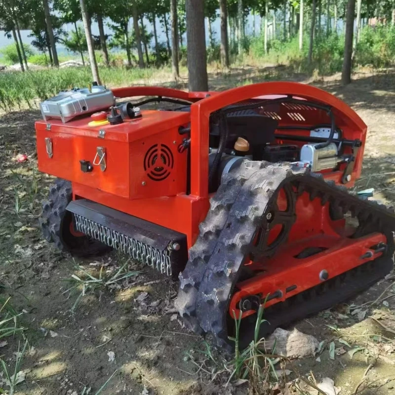 

New Arrival Mini Farm Flail Lawn Mower 800mm 1000mm 1200mm RC Home Robotic Diesel Power Crawler Lawn Mower for Grass Cutting
