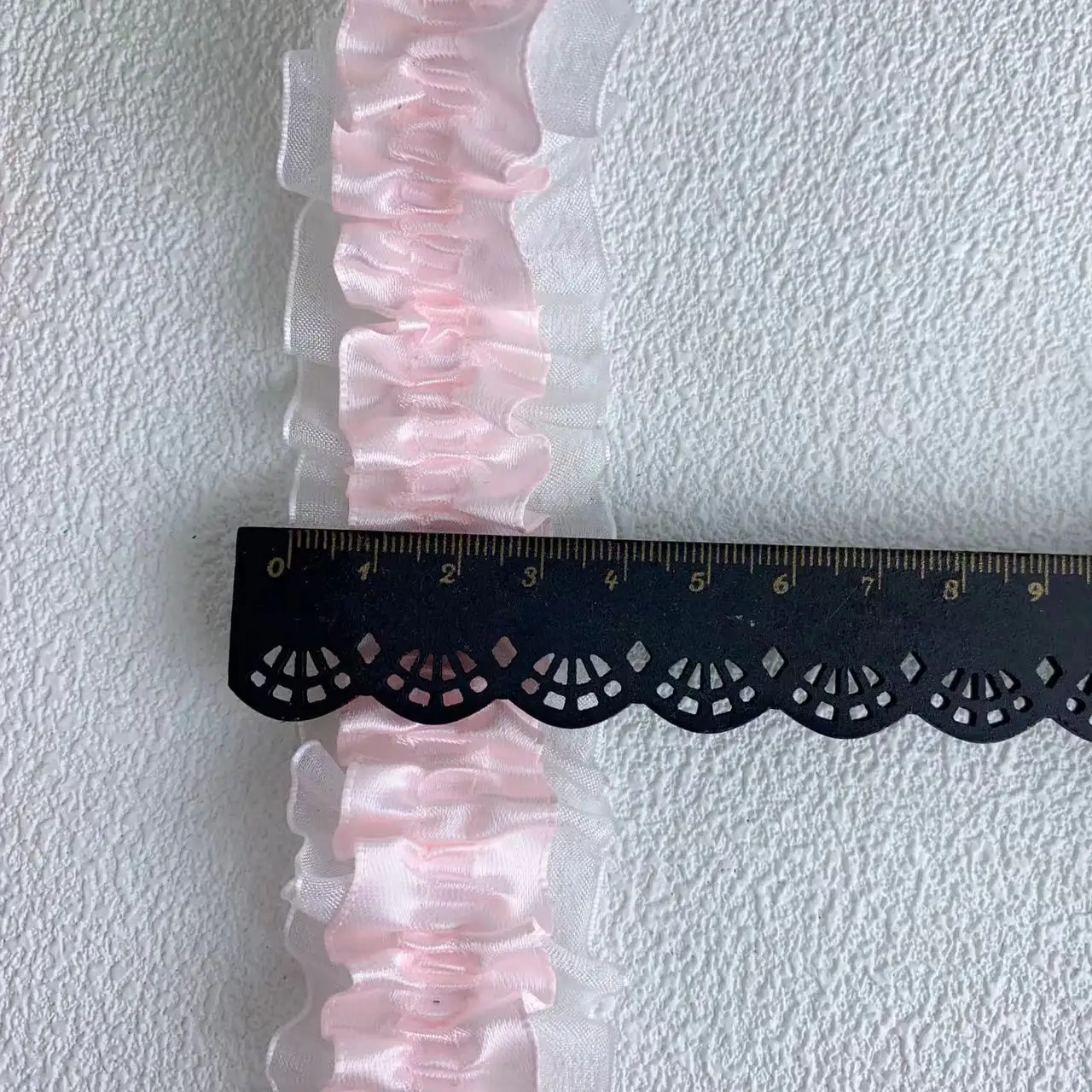 4CM Wide New Elastic Force Pink Tulle Lace Fabric Trim Ribbon DIY Sewing Ruffle Applique Collar Dubai Dress Decor Gift ribbon