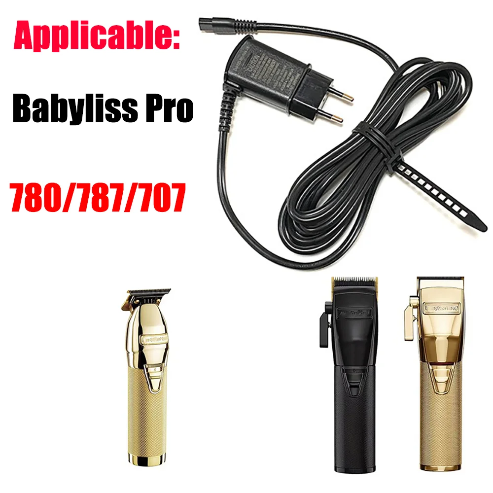 Caricabatterie per tagliacapelli compatibile con Babyliss Pro 780/787/707 Trimmer Adattatore di alimentazione Testa olio Accessori push Tensione 110 V-240 V