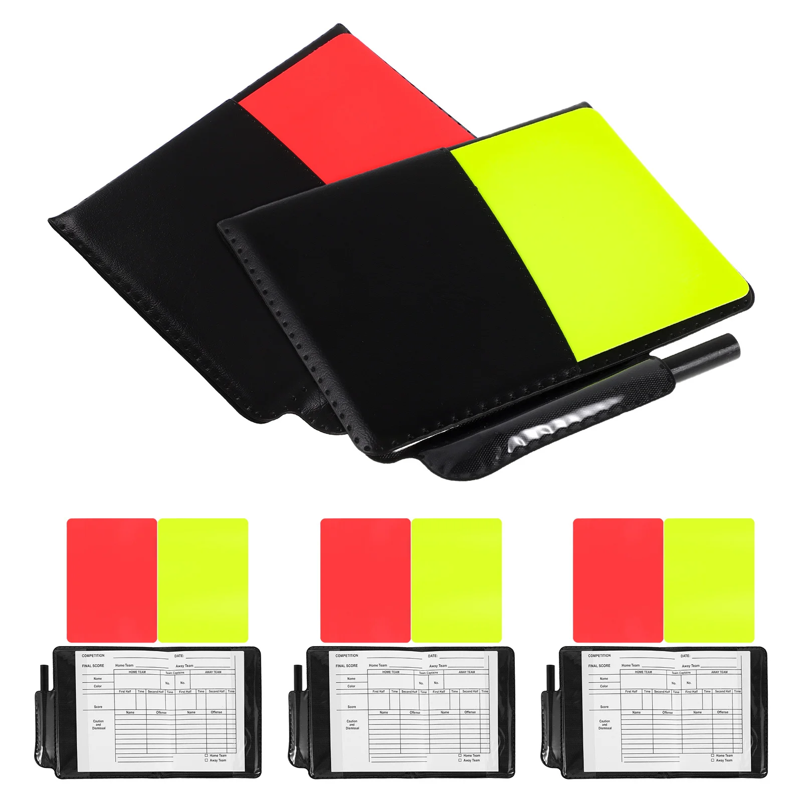 ชุดกรรมการ 5 ชิ้น บัตรแดง บัตรเหลือง พีวีซี กันน้ำ อุปกรณ์แข่งขันฟุตบอล บาสเกตบอล ชุดแข่งขันน้ำหนักเบา